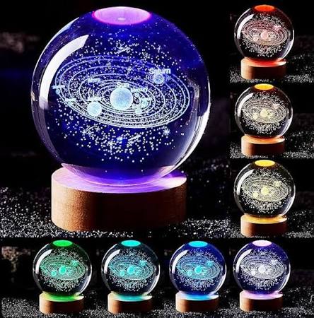 3D Galaxy Crystal Ball Night Lamp